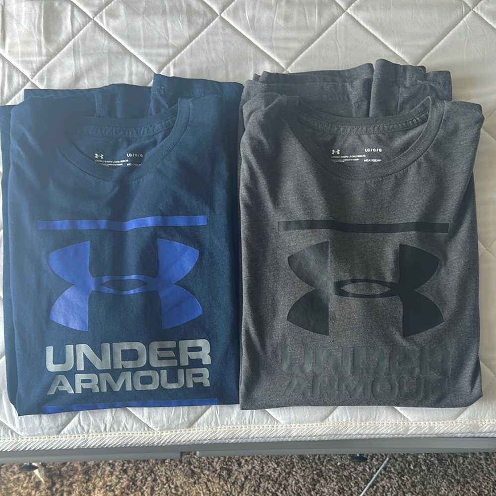 Under Armour Blue and Gray T-Shirts
